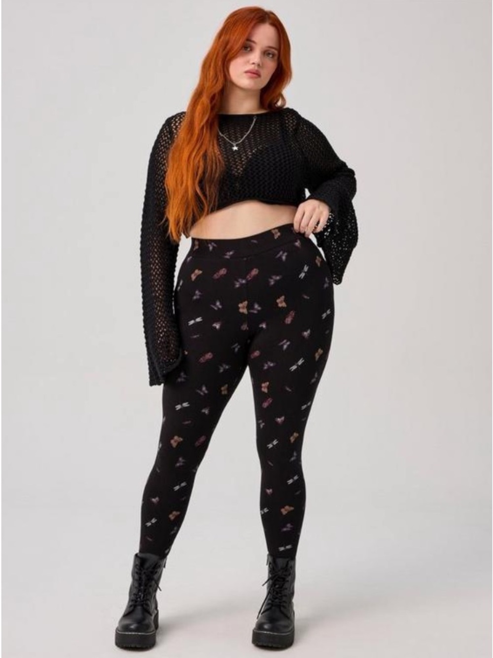 Torrid Nightfall Legging Tiny Insects Black - Size 0 (12) - NWT - Picture 2 of 6